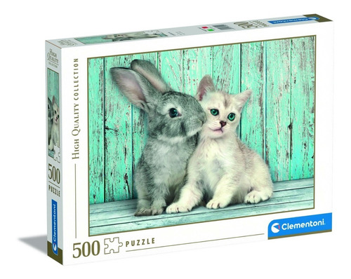 Puzzle 500 Piezas Clementoni Cat & Bunny - Gato Conejo