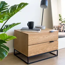 Comprar Velador Mesa De Noche Talia Color Haya 2 Cajones Tu Mesita