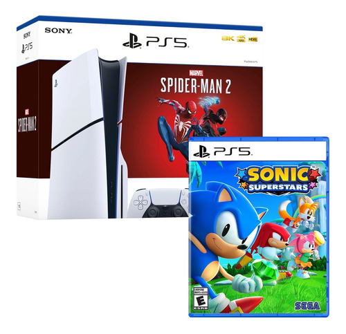 Consola Ps5 Slim Bundle Spiderman 2 + Sonic Superstars Ps5