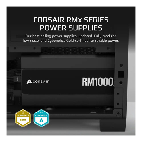 Corsair Fuente De Poder Atx Modular Gold Rm1000x - Negra Color Negro