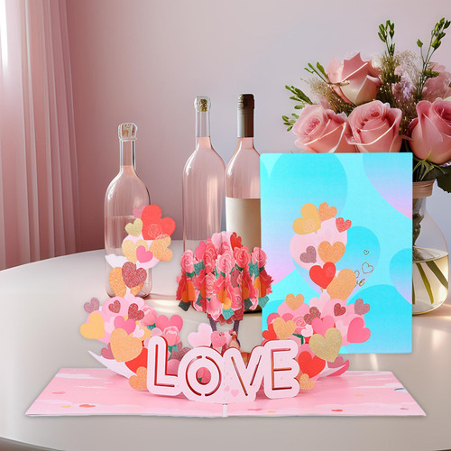 Tarjeta De Felicitación 3d Del Día De Valentín,