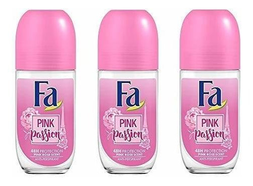 Fa Desodorante 1,7 Onza Passion Roll-on Pink (50 Ml) (3 Pack