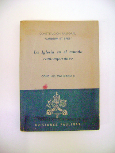 La Iglesia En El Mundo Contemporaneo Concilio Vaticano Boedo