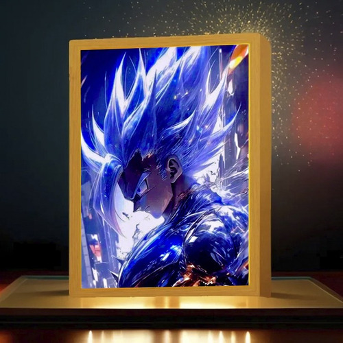 Lámpara Dragón Ball Z Goku Ultra Instinto Anime Cuadro Led Goku Ultra Instinto