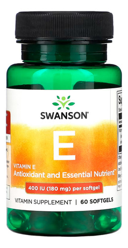 Vitamina E-400 180.2mg Swanson 60 Sgels Sabor N/a