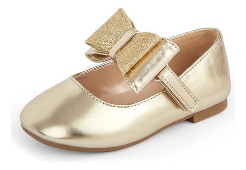 Gymboree, Y Niñas Pequeñas Dressy Ballet Flat, Gold, 1