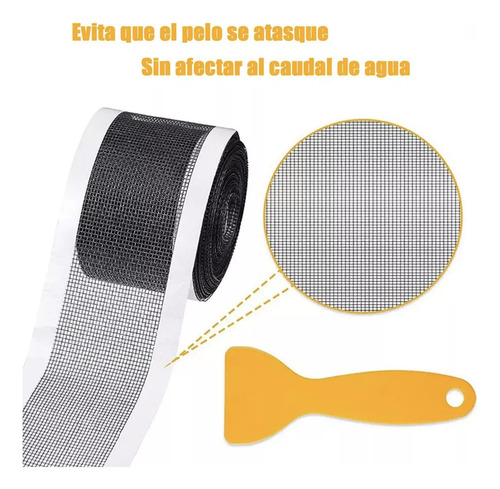 2 Filtro De Pelo De Drenaje De Ducha Coladeras De Desagüe 5m