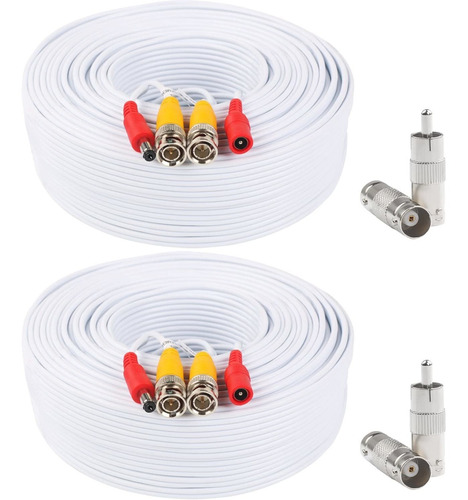 Set De 2 Cables De Camara De Seguridad De Video - 200 Pies