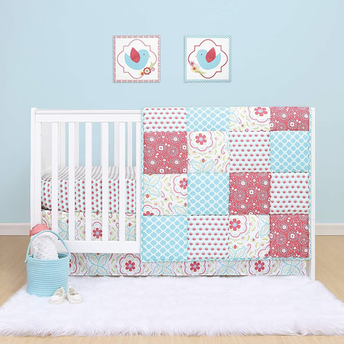 Juego De Cama De Cuna Floral Mila Para Niñas  Juego De...