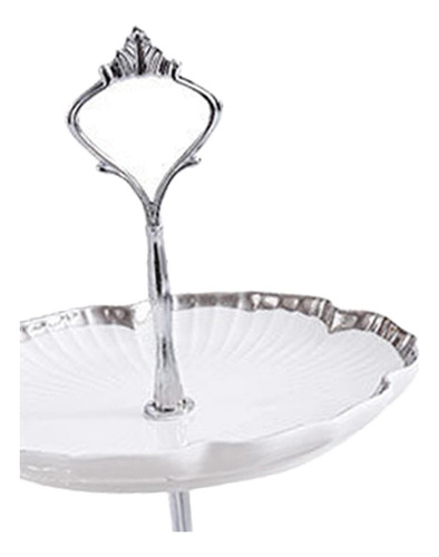 Elegante De Postres De 2 Niveles Con Asa Para B Plata