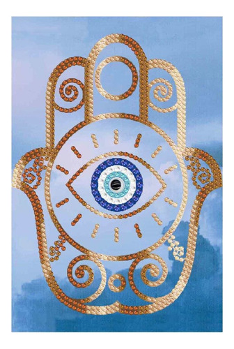 Pintura Con Diamantes Cuaderno  Hamsa 21x14 50 Páginas