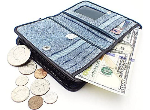 Bijoux De Ja Bifold Money Zip Monedero Tarjetero Organizador