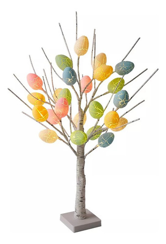 Árbol De Pascua Led Brillante 60 Cm Con Luces Huevos Colores