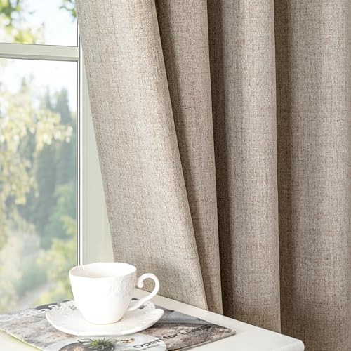 Cortinas Opacas De Lino De 72 Pulgadas De Largo, Juego De 2