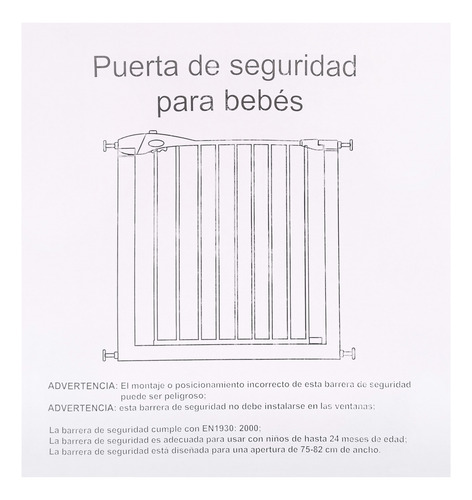 Puerta De Seguridad Niños Bebe Metalica Extensible Escalera Gris