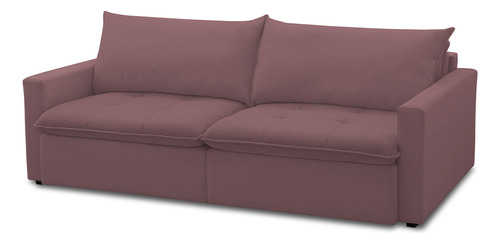 Sofá Cama Retrátil Reclinável Sala 208cm Lari Veludo Lilás