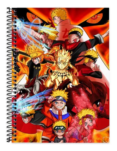 caderno desenho Naruto capa dura