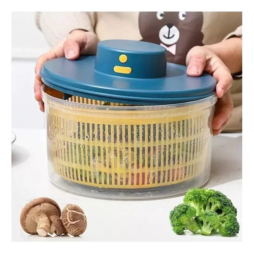Centrifuga De Salada Elétrico De Secagem Cor Azul