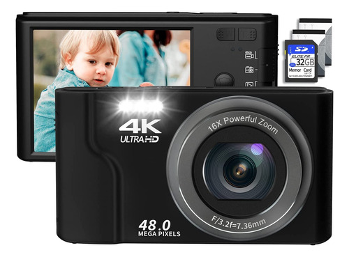 Saneen Camara Digital 4k Para Fotografia Compacta 48mp Niño