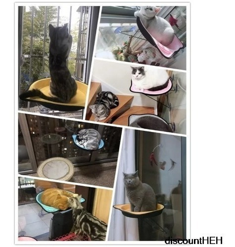 Gatos y Perros café Goick Pet Hammock-una Hamaca con Ventosa montada en una Ventana de Vidrio con una Carga máxima de 15 kg para Cachorros 