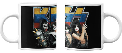 Tazones Tazas Blancas Kiss Banda Rock