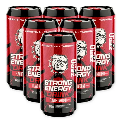 Pack 6 Energeticas Energy Drink Inferno 473ml - Strongest
