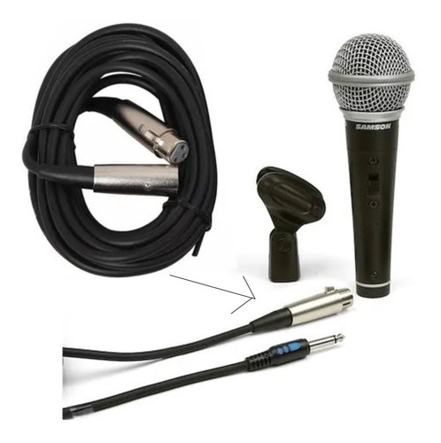 Imagen 3 de 3 de Samson Q6 Micrófono Vocal De Mano Cable Y Pipeta Nuevo