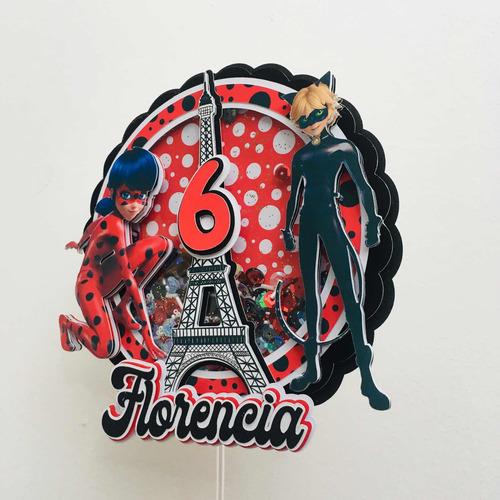 Cake Toppers Deco Torta Adorno 3d Shaker Miraculouss Ladybug
