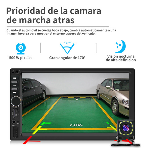 Autoestéreo Land Cast 1din Pantalla Táctil Mirrorlink Cámara