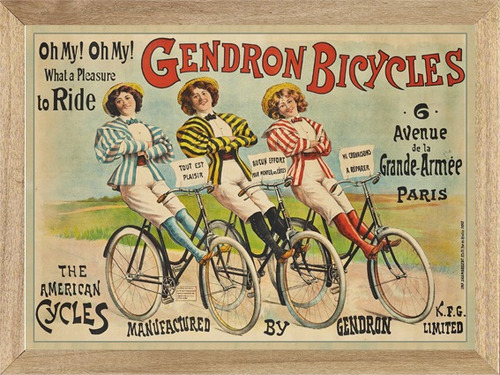 Bicicletas Gendron American ,cuadro ,poster  H220
