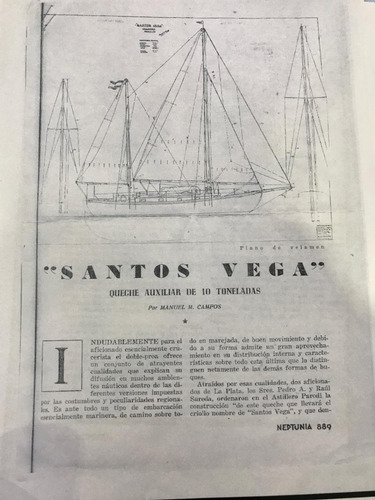 Velero Clásico Campos-parodi Ketche Doble Proa
