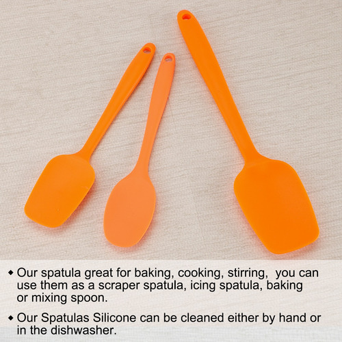 Js Espátulas De Silicona Kit Para Cocina Hornear Naranja
