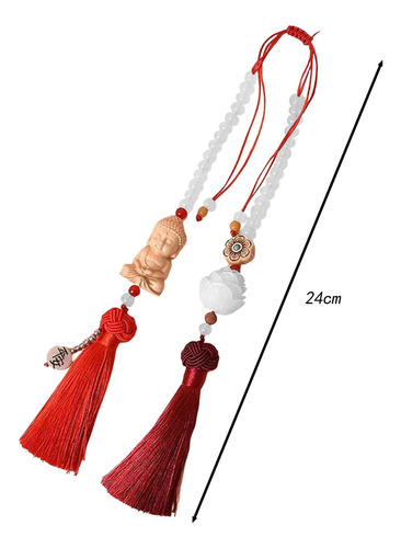 Accesorios Colgantes Para Espejo De Coche, Adorno Rojo