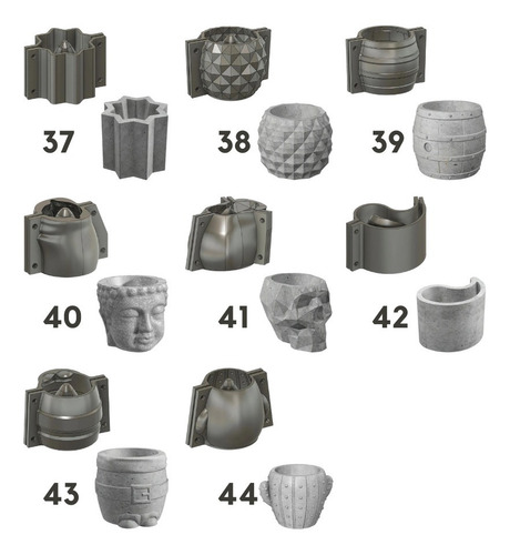Imagen 6 de 7 de 5 Moldes Maceta Cemento Nº10 Modelos A Eleccion Mod36