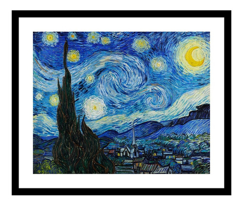 Cuadro Noche Estrellada Van Gogh 65x77 Cm Myc Arte 