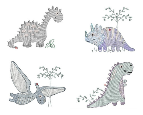 Ponchados P/ Maquinas Bordadoras Matrices Dinos Ripledd 12cm
