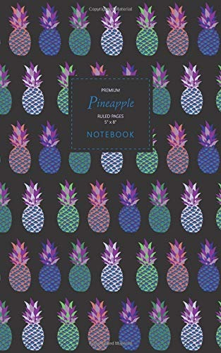 Pineapple Notebook  Ruled Pages  5x8  Premium (black Edition