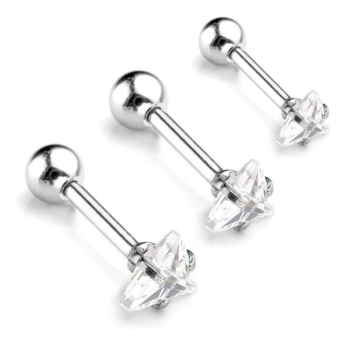 Pack X3 Aritos Mujer Helix Piercing Aros Acero Quirurgico
