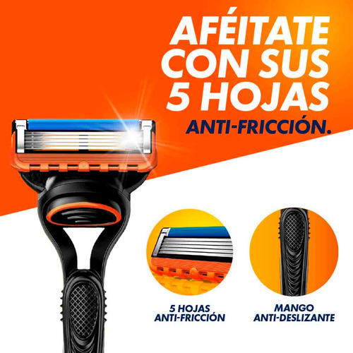 Maquina De Afeitar Gillette Fusion5 Recargable X 1und