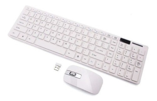 Teclado Fino Com Mouse Sem Fio Usb Wireless Ultra Thin Cor do teclado Branco