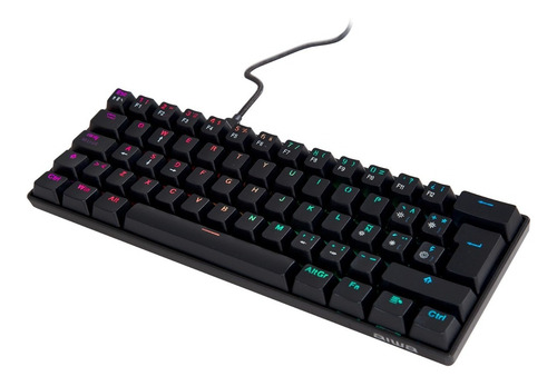 Imagen 3 de 5 de Teclado Gamer Mecánico Aiwa Gk100 Luz Led Diseño En Español