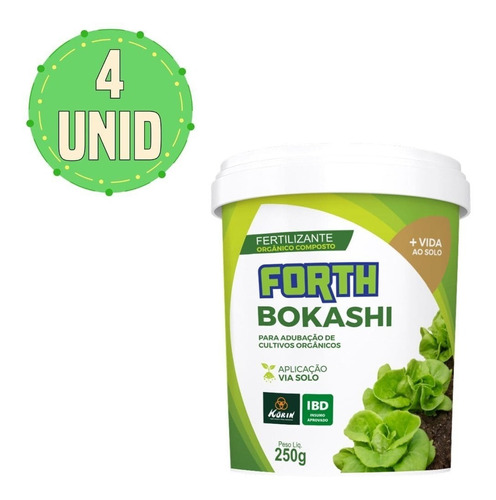 Kit 4 Fertilizante Orgânico Forth Bokashi Para Adubação 250g