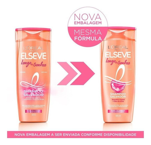 Kit C/ 4 Shampoo Longo Dos Sonhos 400ml Elseve