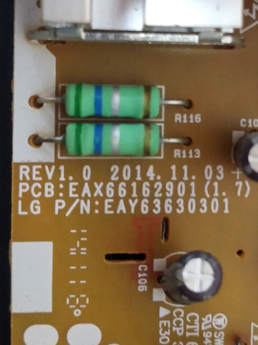 Placa Fonte Tv Lg 43lf5400 / Eax66162901(1.7) (Usado)