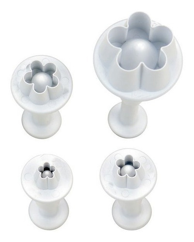 Cortantes Con Expulsor Repostería Set X4 Flor