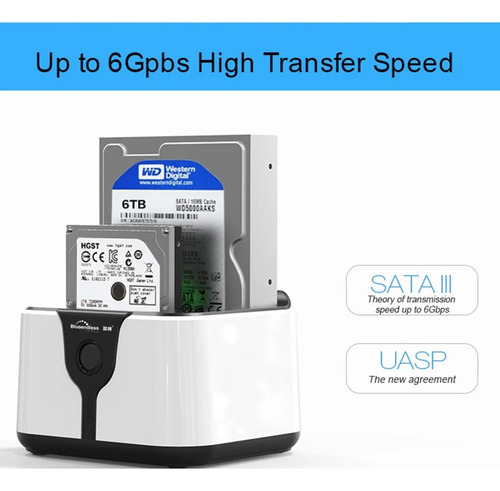 Estación De Acoplamiento Usb 3.0 Sata Hdd De 5 Gbps De Doble