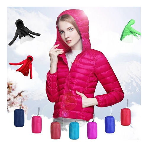 Chaqueta Impermeable Acolchada Delgada Y Cálida Para Mujer