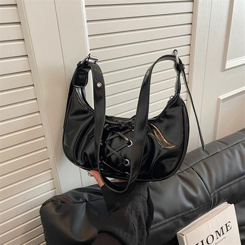 Bolso Hombro En Forma Media Luna Para Mujer, Bolso