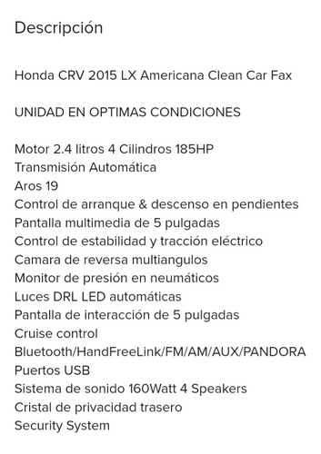 Honda Crv Americana