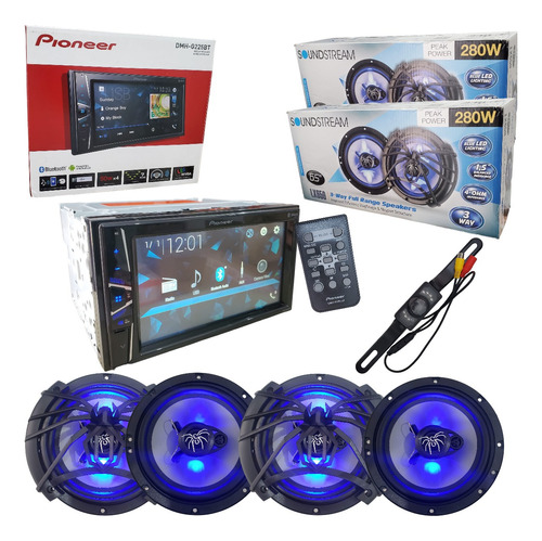 Pantalla Pioneer 6.3 +4 Bocinas Soundstream 6.5 + Camara Rev